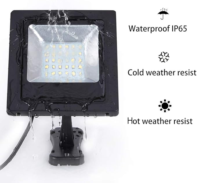 Solar Flood Lights Outdoor Dusk to Dawn Solar Light 4400mAh Waterproof LED 3000K Warm White Wall Mount with Detachable Panel for Outside, Patio