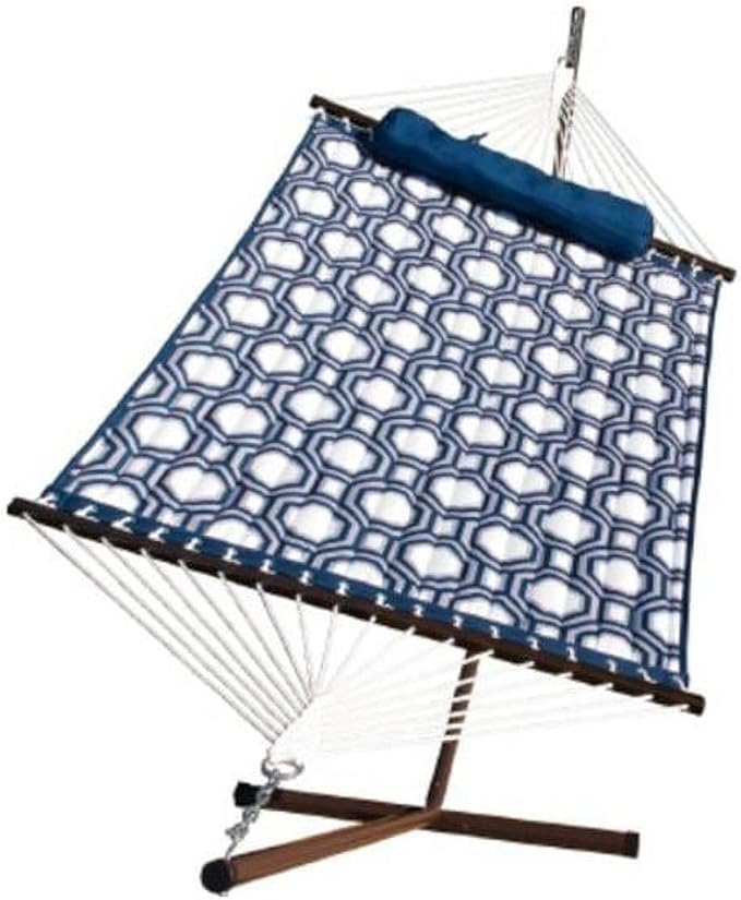 Quilted Hammock & Stand Combination Blue
