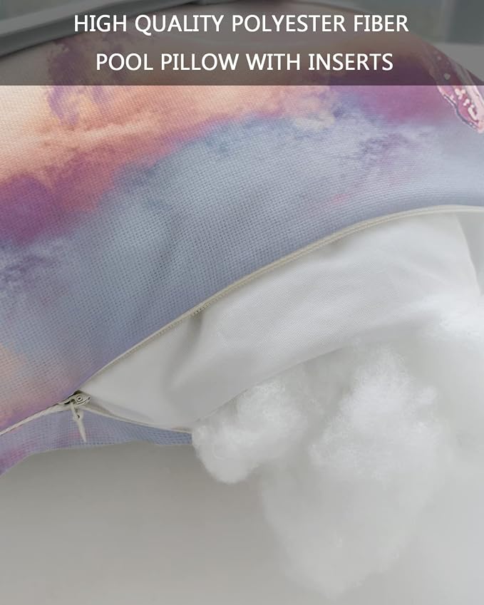 Outdoor Pillows Covers with Inserts Starry Sky Whale Fantasy Galaxy Clouds Waterproof Recliner Pillow with Adjustable Strap Throw Pillows for Patio Furniture Pool Lounge Chair, 12x20 inch, 2PCS