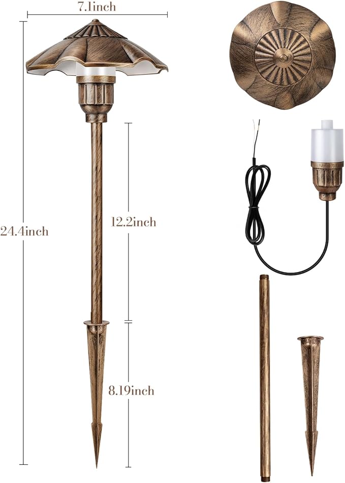 RGBW Color Changing Landscape Lights, IP65 Waterproof Low Voltage Landscape Lighting, Cast-Aluminum LED Spotlight Outdoor for Walkway Path Yard Garden Patio Lawn, 2 Pack
