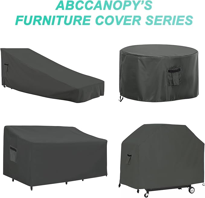 ABCCANOPY Sofa Cover Heavy Duty Sofa Cover Universal Sofa Cover Outdoor Furniture Sets Waterproof and Dustproof Protective Cover for Large Furniture 58x33x31x24 inches Grey