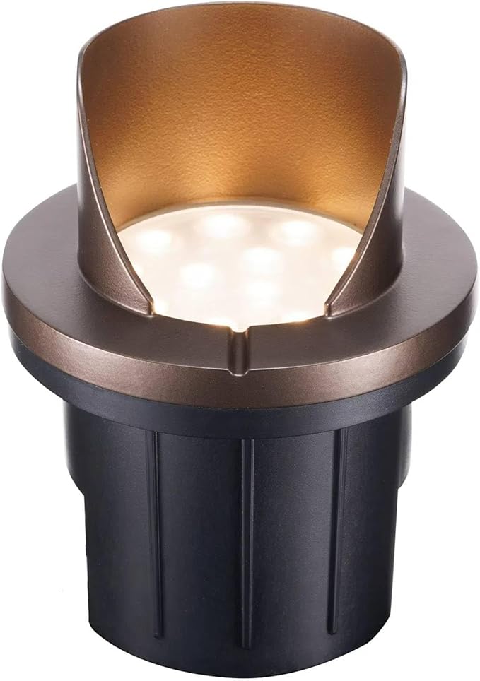 Low Voltage Landscape Well Lights Outdoor, LED In-Ground Lights Warm White 3000K, 12V IP67 Waterproof Anti-Glare Uplighting for Trees & Walls