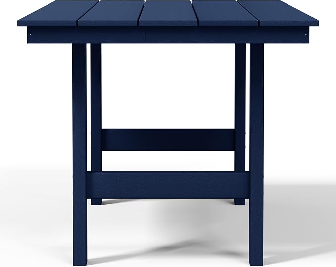 WestinTrends Ashore Outdoor Modern HDPE 66" Wide Rectangle Patio Dining Table for 6, Navy Blue