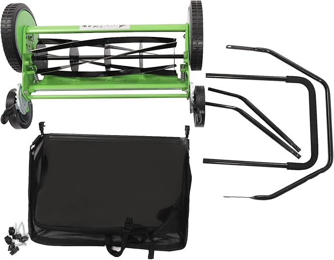 Walk-Behind Lawn Mower, Adjustable Height Push Reel Lawn Mower, Manual Reel Lawn Mower, Dual Wheeled Grass Cutter Sweeper, Reel Mover, Clinder Lawnmower, Push Reel Lawn Mower (20 in)