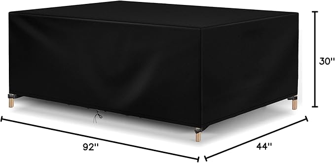 Outdoor Patio Furniture Covers Waterproof 600D Rectangular Outdoor Table and Chair Set Cover Wind Dust Proof Anti-UV Durable Patio Sectional Couch Cover 92" L x 44" W x 30" H / 230x110x75cm