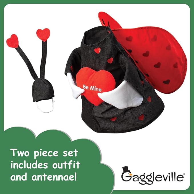 Gaggleville Love Bug Goose Outfit, Fits Large 23" H Statue, Valentine | Ladybug Costume for Lawn D�cor, Polyester, by Fox Valley Traders
