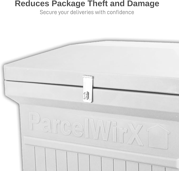 RTS Home Accents ParcelWirx Premium Vertical Storage Cabinet/Lockable Package Delivery Box with Hinged Lid, Slate Grey