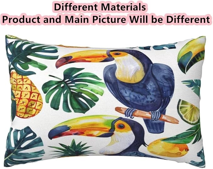 Outdoor Pillows Waterproof Set of 2 Outdoor Pillow Covers 16x24 Inch, Parrot Throw Pillows Plant Pillow Covers, Summer Garden Decorative Pillows Outdoor Pillows for Patio Furniture Car Home Decor-hs33
