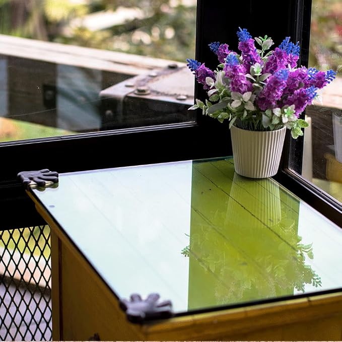 Dulles Glass 22 inch Square Glass Table Top - Tempered - 1/2" Thick Glass Surface, Safe Flat Polished, Eased Corners, Multipurpose for Dining Table, Patio, Coffee and End Table