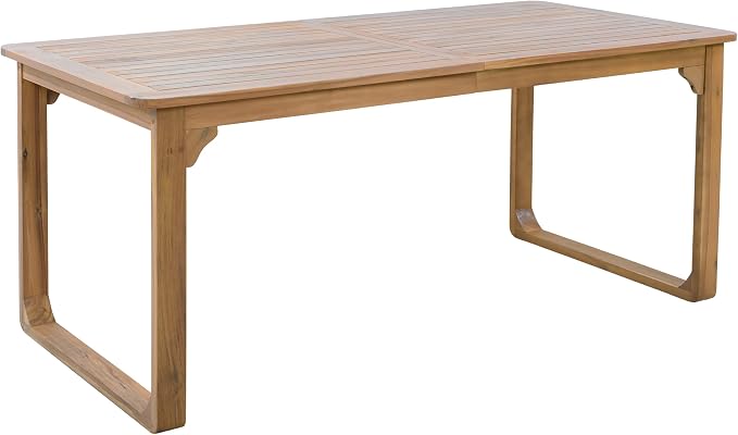 Christopher Knight Home Samma Acacia Wood Outdoor Dining Set for 4, Patio Dining Table Set for 4, Outdoor Dining Table and Sled Base, Dining Chairs with Cushion + Wicker Backrest, Teak+Brown+Grey
