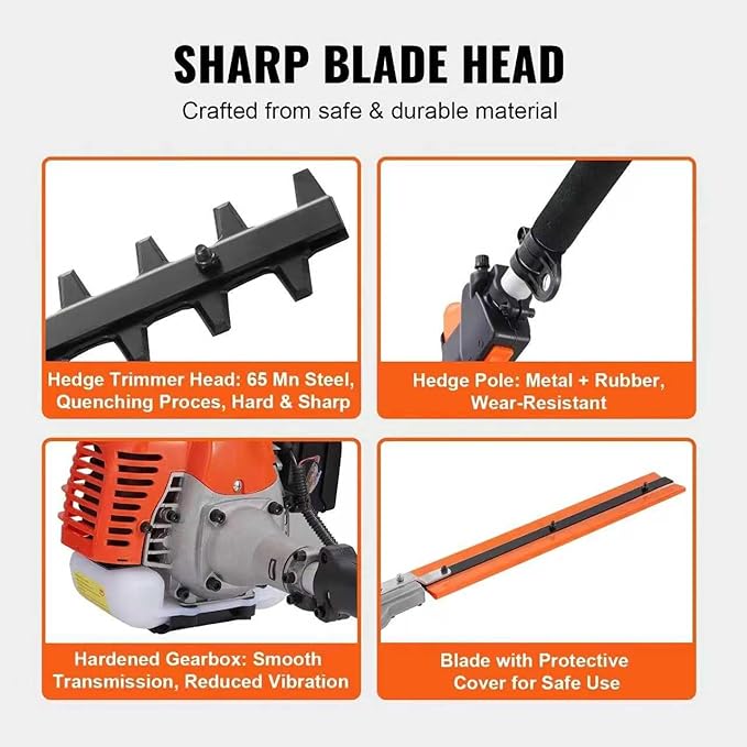 160cc 2 Stroke 5 in 1 Gas Powered String Trimmer Brush Cutter Gifts for Men