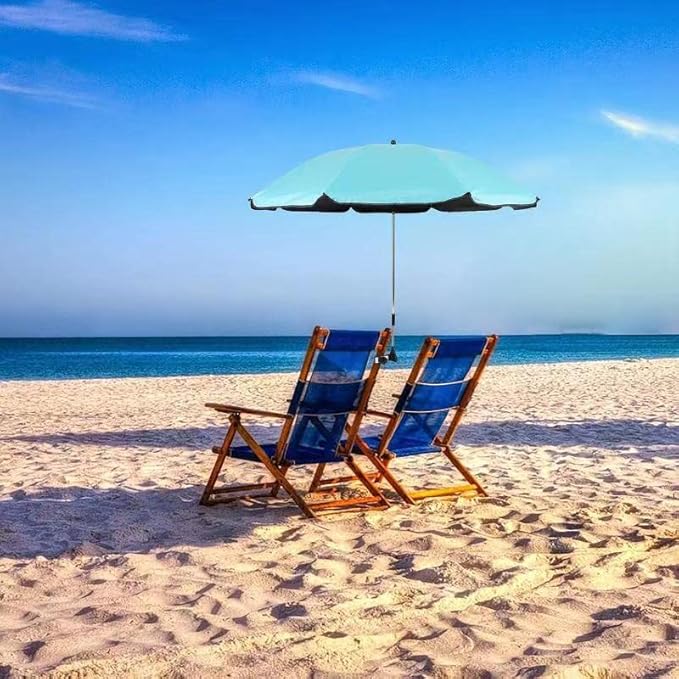 Beach Chair Umbrella with Universal Clamp,360° Adjustable Sunshade Umbrella,Clip on Parasols for Patio,Wheelchairs,Golf Carts