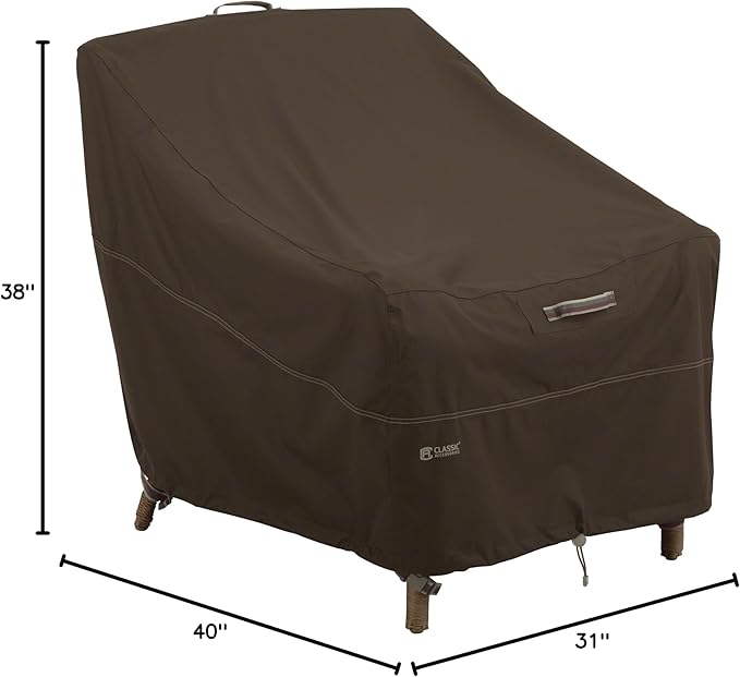 Classic Accessories Madrona Waterproof 38 Inch Deep Seated Patio Lounge Chair Cover