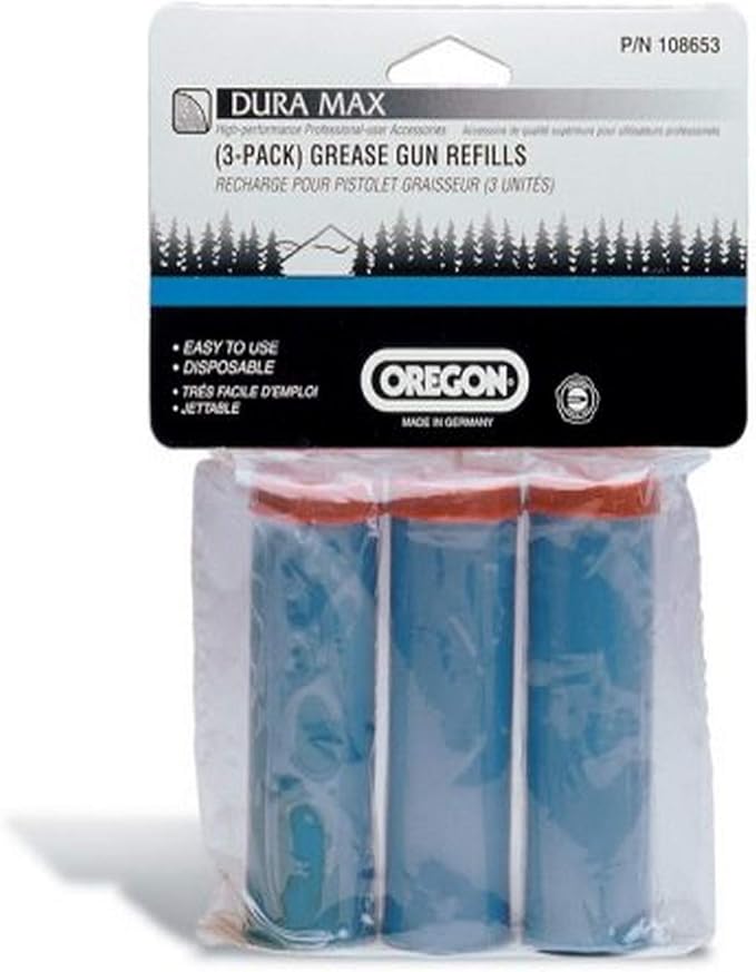 Oregon Chain Saw Grease Gun Refill Cartridges For 21939, 40469-A and 110534 - 3 Pack 108653