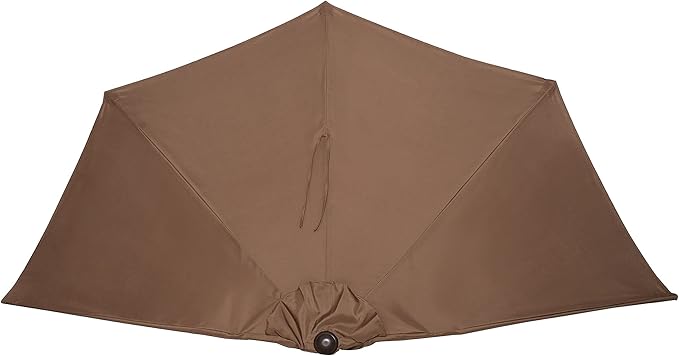 9' Outdoor Patio Half Umbrella with 5 Ribs, Fade Resistant Condo or Townhouse Umbrella by Pure Garden (Brown)