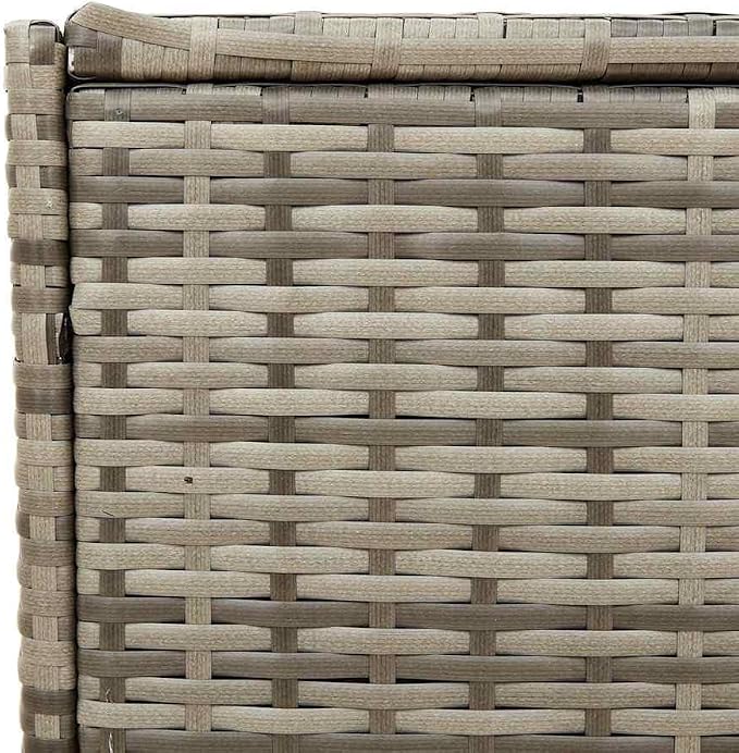 Grey PE Rattan and Powder-Coated Steel Garden Storage Box Medium 47.2x19.7x22.0 Inches 283L Capacity UV-Proof Water-Resistant with Gas Spring Lid for Outdoor Cushions Tools