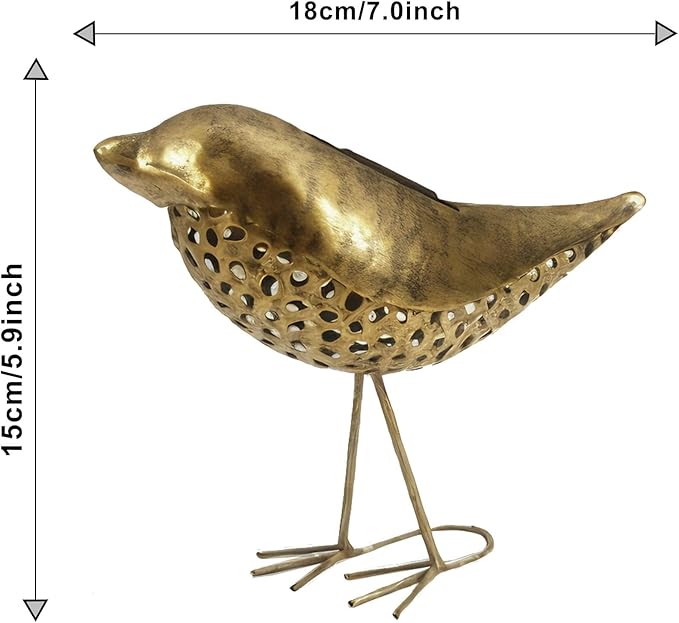 YOSION Solar Garden Bird Lights, 2-Pack Metal Decorative Figurines, Outdoor Path Lighting for Yard and Patio