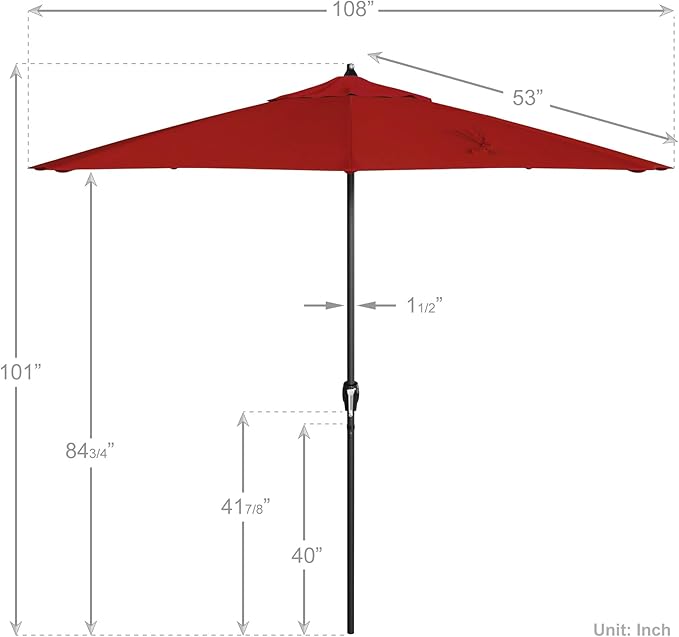 California Umbrella 9' Rd Aluminum Patio Umbrella