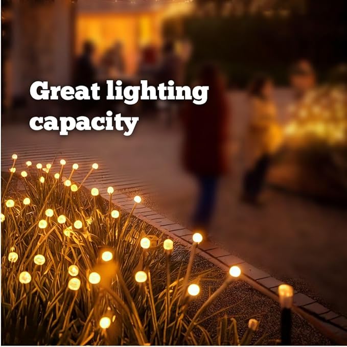 Solar LED Garden Lights - Waterproof Outdoor Decoration with Swaying Motion (6, Warm Light)
