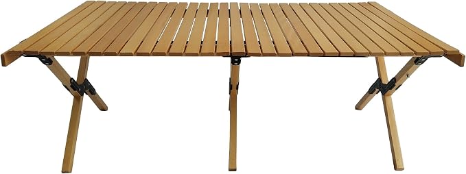Portable Foldable Patio Dining Table Made of Natural Wood, Multi-Function Design for Indoor and Outdoor Applications