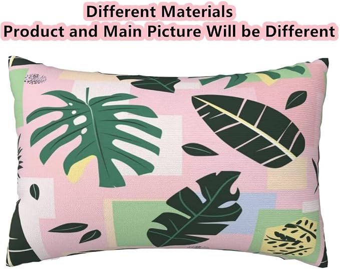 Outdoor Pillows Waterproof Set of 2 Outdoor Pillow Covers 16x24 Inch, Pink Throw Pillows Plants Pillow Covers, Summer Garden Decorative Pillows Outdoor Pillows for Patio Furniture Car Home Decor-hs324