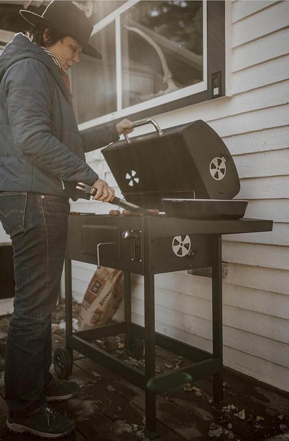 GasOne Charcoal Grill CGS-24A – 24-inch BBQ Charcoal Grill – Outdoor Charcoal Smoker with Multiple Tier Heat Control – for Camping, Picnic, Patio, Backyard Barbecue, Outdoor Cooking