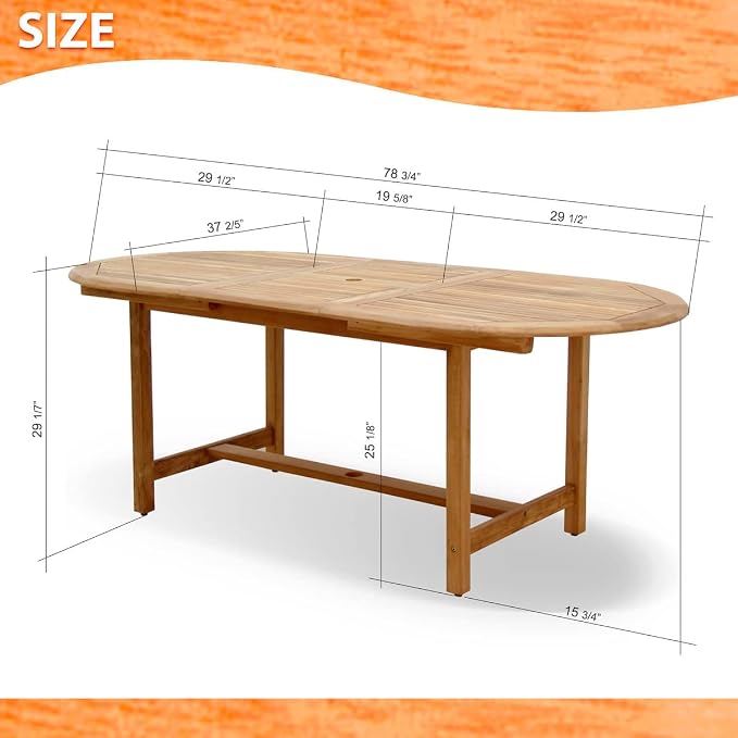 Amazonia Extendable Oval Boynton Patio Dining Set, 7 Piece, Brown