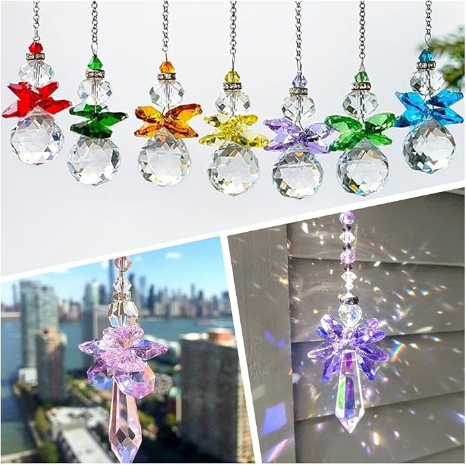 1 Box 120Pcs Glass Octagon Beads Bulk Prism Crystal Bead 14mm 2 Hole Pink Crystal Chandelier Replacement Links Sun Catcher Faceted Beads for DIY Lamp Hanging Pendant Jewelry Suncatcher Craft