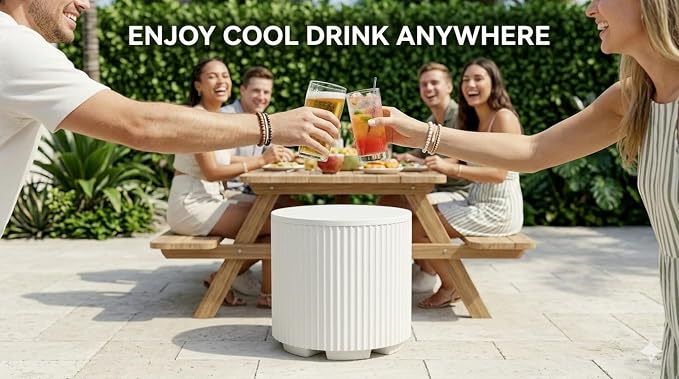 FONTOI Outdoor Cooler Side Table 2 Pack, 2 in 1 Ice Chest Side Table,as Cooler Side Table,Cooler Table for Patio, Parties Picnics, Beach