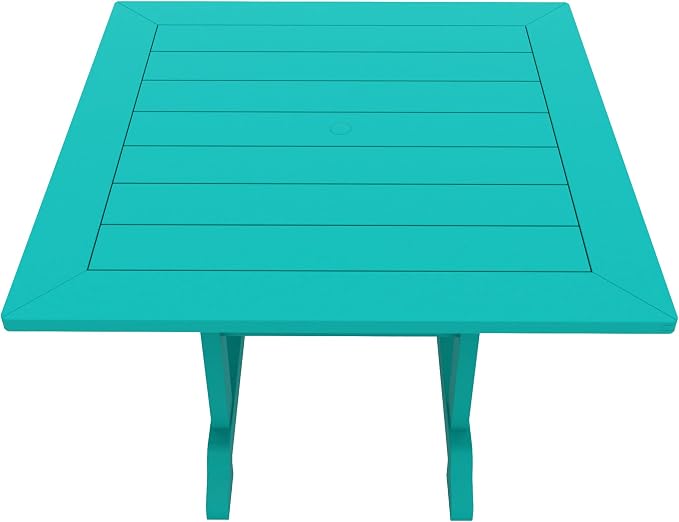 HDPE Laguna 43" Square Dining Table,Turquoise