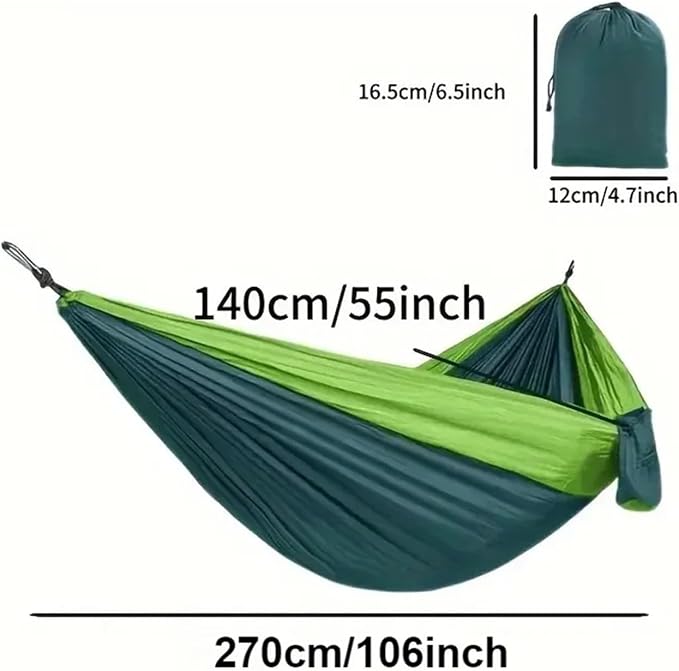 Hammocks, Double Portable Hammock for Camping Lightweight Nylon Parachute for Backpacking Travel Beach Backyard Patio Hiking Amaca,for Outside(Orange)