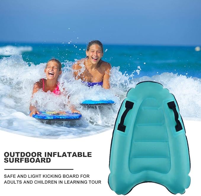Inflatable Boogy Boards for Beach Travel Toys, 30” Cavas Slip Slide Water Park Body Surfing Board with Handles, Summer Fun Water Pool Game Toys for Kids 4,8,12 Ages