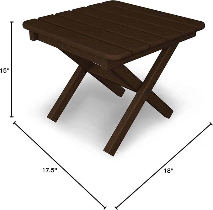 POLYWOOD ST1818MA Square 18" Side Table, Mahogany