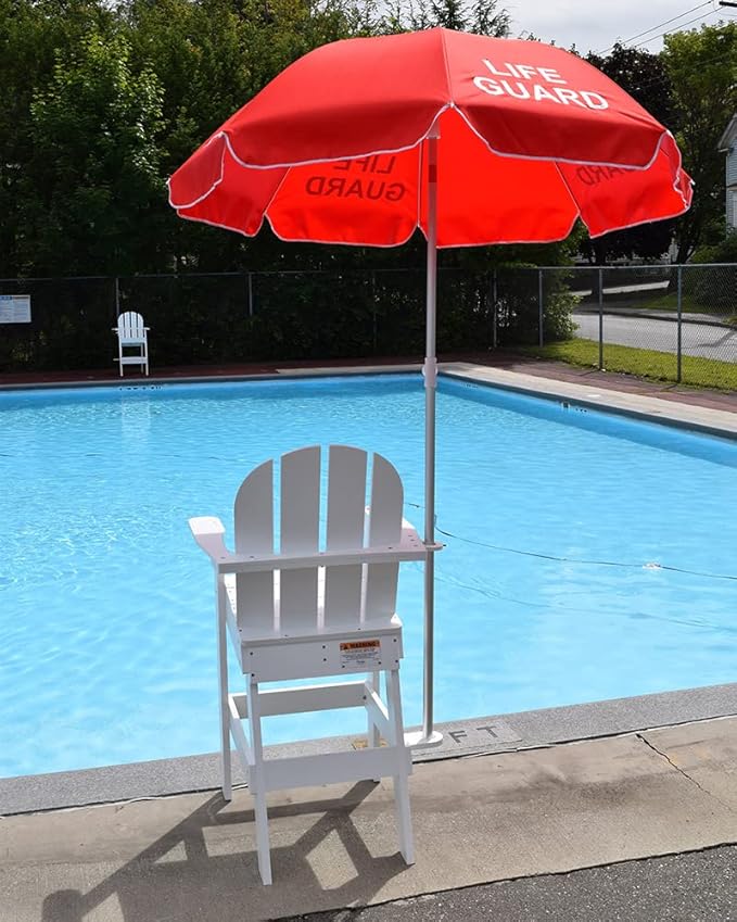 Nylon Lifeguard Umbrella with Tilt - 6-1/2 Foot Diameter - Imprinted (Red)