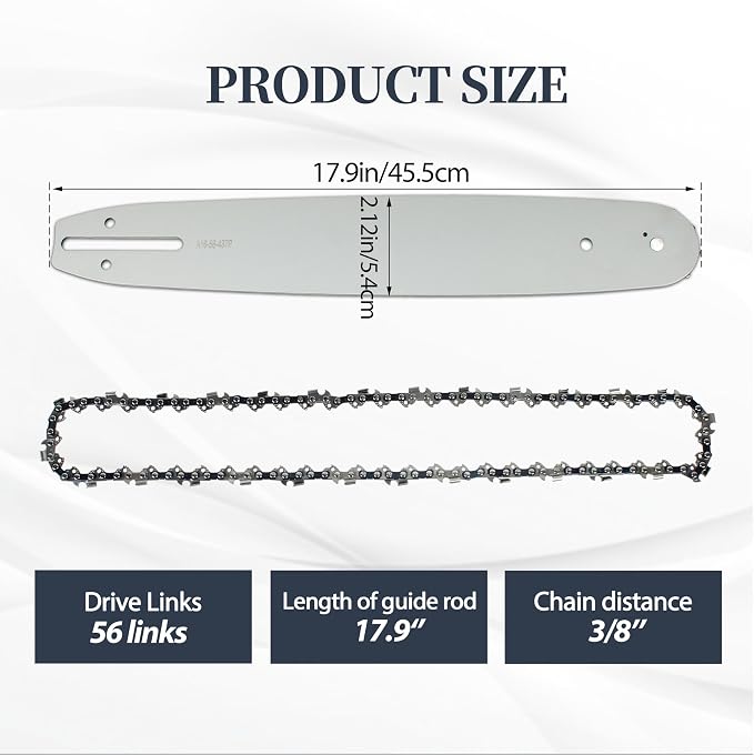 314675001 14" Guide Bar and 68200600 14" Saw Chain for RYOBI RY3714,RY40503,RY40503BTL 14" 40 Volt Cordless Chainsaw(1 Chains + 1 Bars)