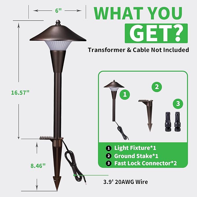 Low Voltage Landscape Sidewalk Lighting - 5 Color Temperature Led Pathway Lights Wired, 12v Walkway Light IP65 Waterproof, Oil Rubbed Bronze Aluminum 5W 200LM for Backyard Garden (4 Pack)