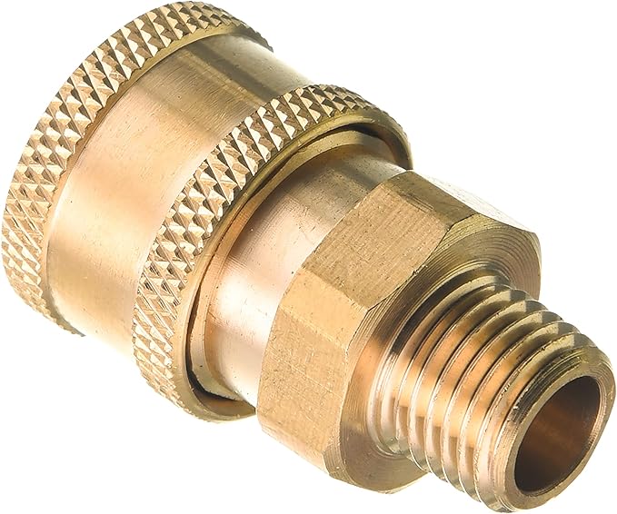 RIDGE WASHER Pressure Washer Couplers, 1/4'' Quick Connect, 2 Pack | Brass, Male NPT Thread, 5000 PSI