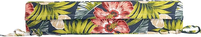 Magpie Fabrics Outdoor Cushion Cover Replacement 2 Pack, NO Insert! Water Repellent Slipcover with Ties Decor for Patio Garden Chair Sofa Bench Wicker(Midnight Floral, 22x20x4 Inch)