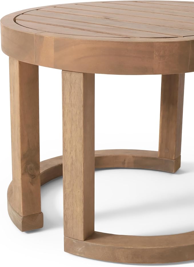 Christopher Knight Home Orion Outdoor 18" Side Table, Stylish Patio Acacia Wood Accent End Table for Patio Set, Decorative Furniture for Garden Porch Backyard Balcony, Brown Wash