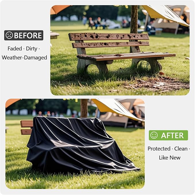 RICHIE Patio Loveseat Cover -Waterproof Outdoor 2-Seater Sofa Cover with Air Vent, UV Resistant Patio Furniture Covers for 62"W*30"D*31"H Loveseats (Black)