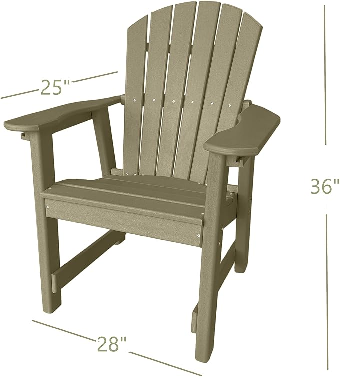 Phat Tommy 2 Chair Dining Table Set - Poly Outdoor Furniture - Small Patio Dining Set for Apartment Balcony Furniture, Recycled Poly Lumber Chairs and Table, Weatherwood