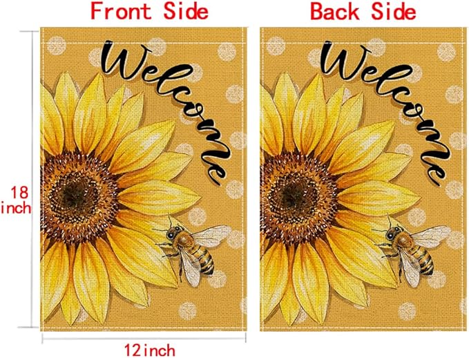 wyooxoo Spring Summer Flower Garden Flag 12x18 Inch Double Sided Vertical Welcome Garden Flag Outside Farmhouse Yard Outdoor Decoration (O)