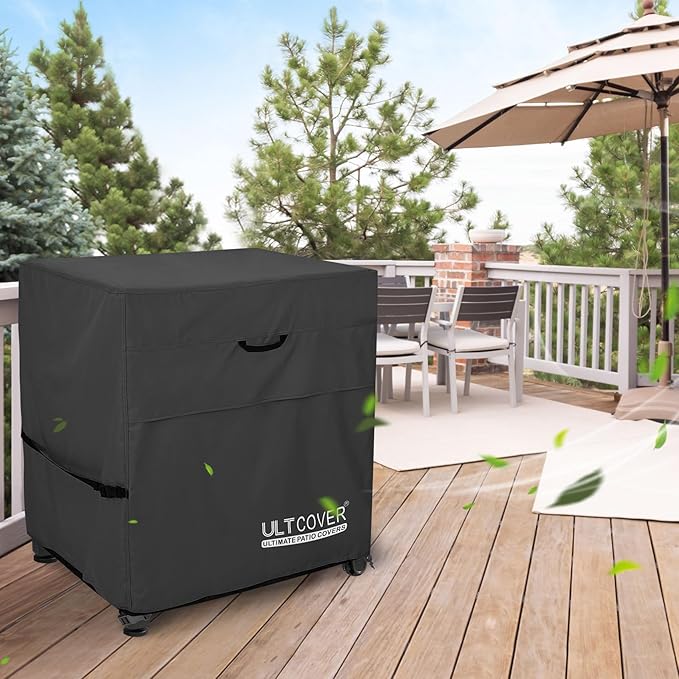 ULTCOVER Waterproof Prep Table Cover for 30 Inch Keter Unity Small Portable Table, Outdoor Storage Cabinet Prep Station Cover 30L x 23W x 34H inch, Black