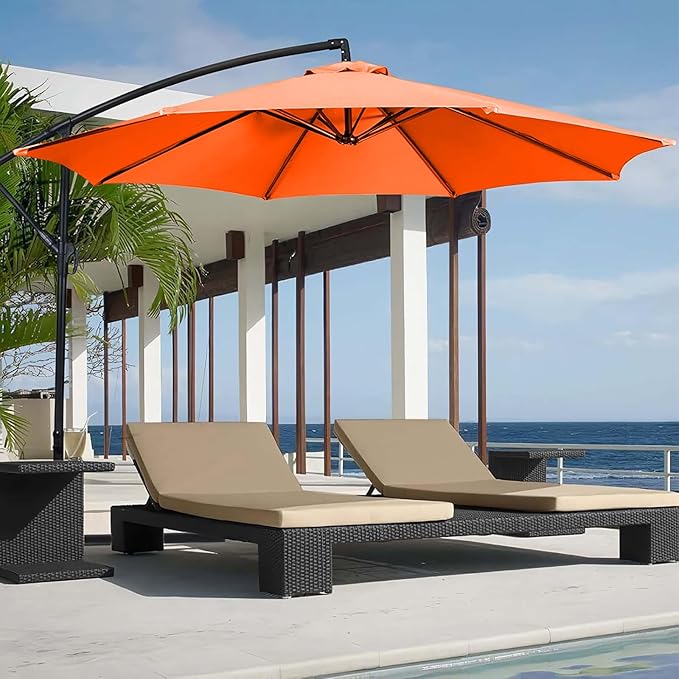 9ft Patio Umbrella Replacement Canopy for 8 Rib, Market Yard Umbrella Replacement Top Cover Fit Outdoor Umbrella (Canopy Only),Orange