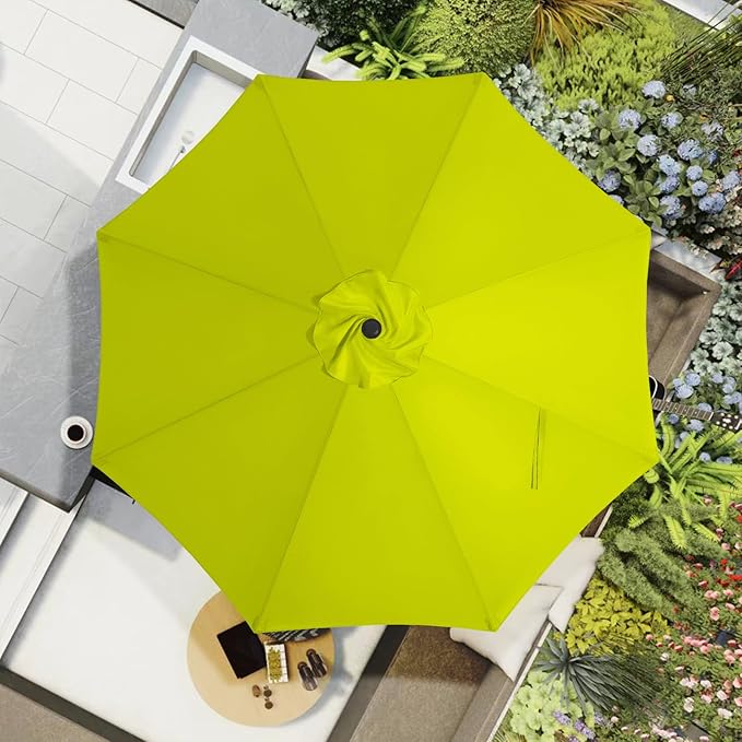 MASTERCANOPY Patio Umbrella 9 ft Replacement Canopy for 8 Ribs-Lime Green Canopy Only