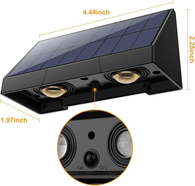 8 Pack Bright Solar Fence Lights Outdoor for Deck, Railing, Stair, Retaining Wall, Waterproof Led Accent Lamp Ambient Lighting with Spot Len for Patio, House (5 Mode Multicolor, 8 Pack)