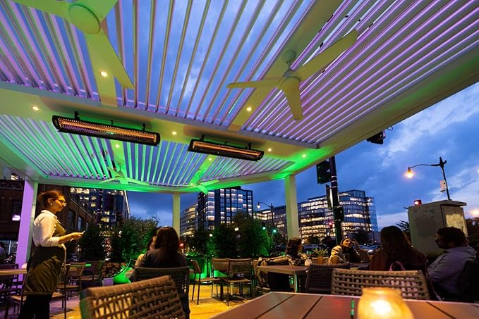 Bromic Tungsten Smart Heat 2000W Electric Patio Heater β Single Element Infrared, 220V-240V, Black Finish β BH0420030