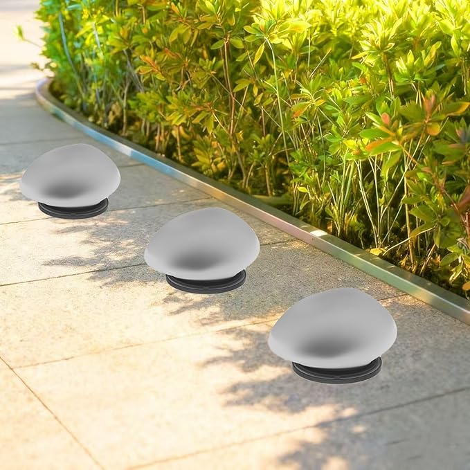 2 Pack Solar Garden Lights Outdoor Waterproof,Resembling Pebbles. Multi-Colored Changing Garden Lights for Courtyard, Garden, Balcony, Beach, Lawn, Terrace, Poolside.