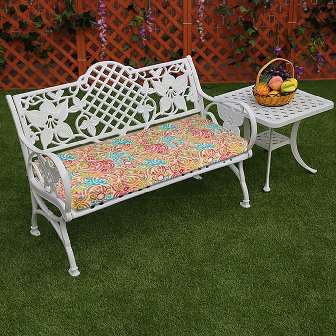 FUNHOME Outdoor Bench Cushion Covers,42" x 18" x 3", No Insert! Patio Cushion Covers for Outdoor Furniture,Water Resistant Patio Bench Loveseat Cushion Covers 1 Pack, Corinthian Dapple (Covers ONLY)
