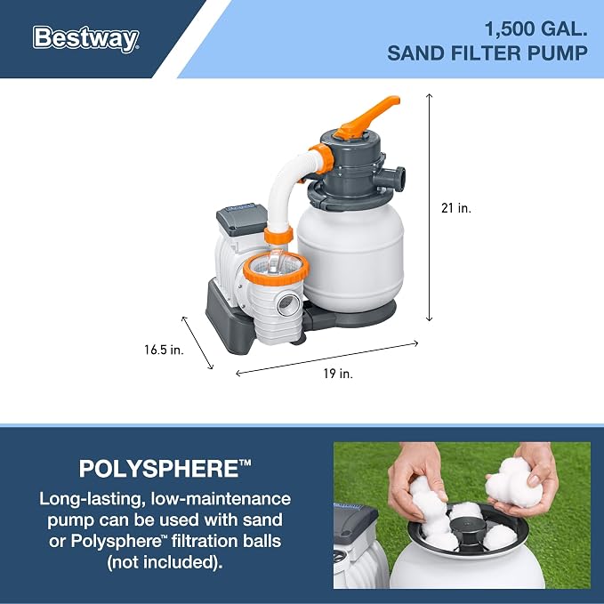 Bestway Power Steel 18' x 9' x 48” Above Ground Pool, Rectangular Metal Frame Outdoor Swimming Pool Set with Sand Filter Pump, Ladder, and Cover
